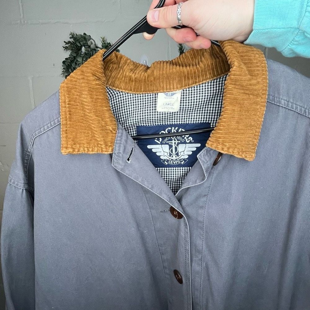 Docker's Women's Gray Jacket with Tan Collar - Picture 1 of 10